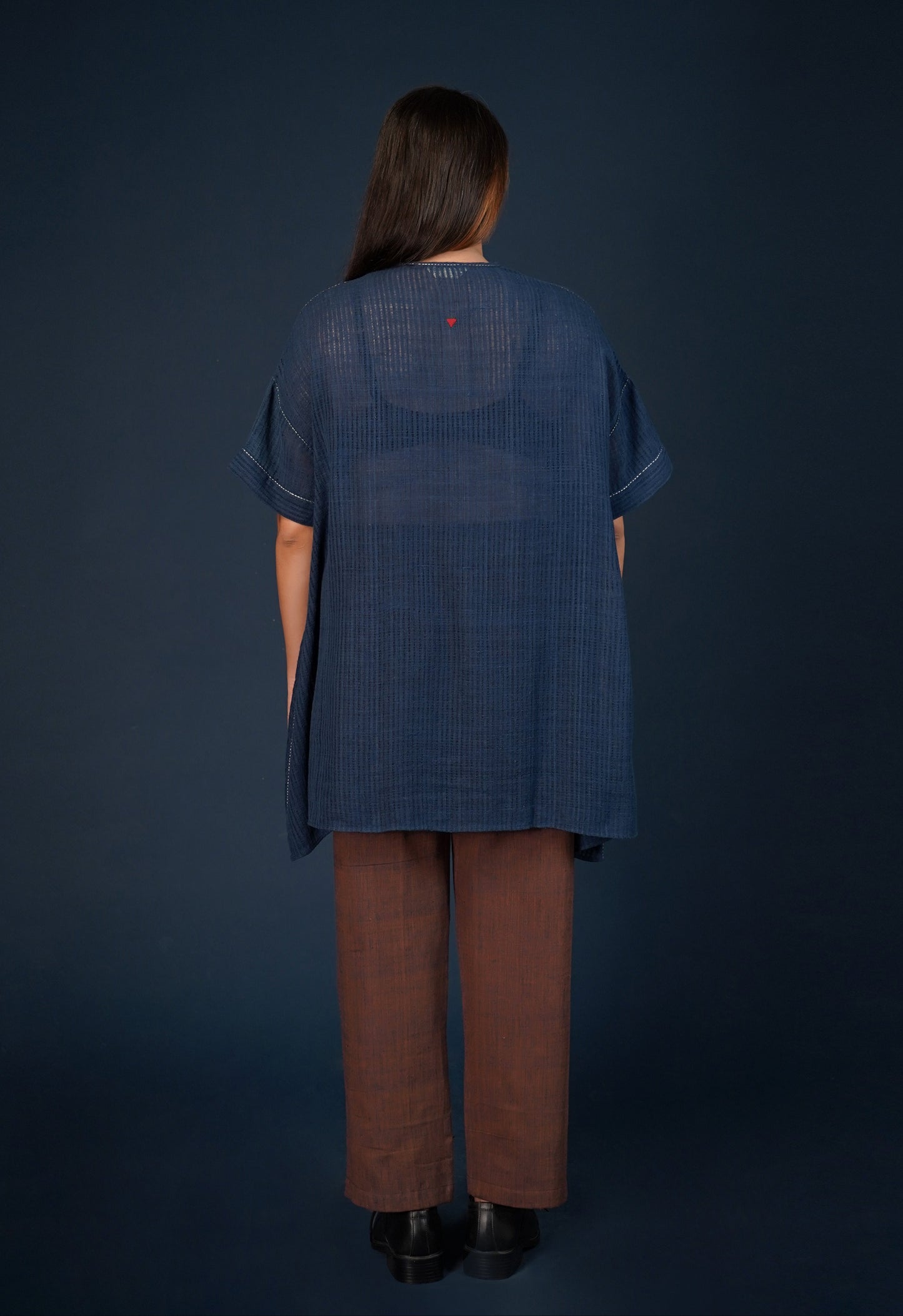 Laila, freesize handloom indigo cotton top