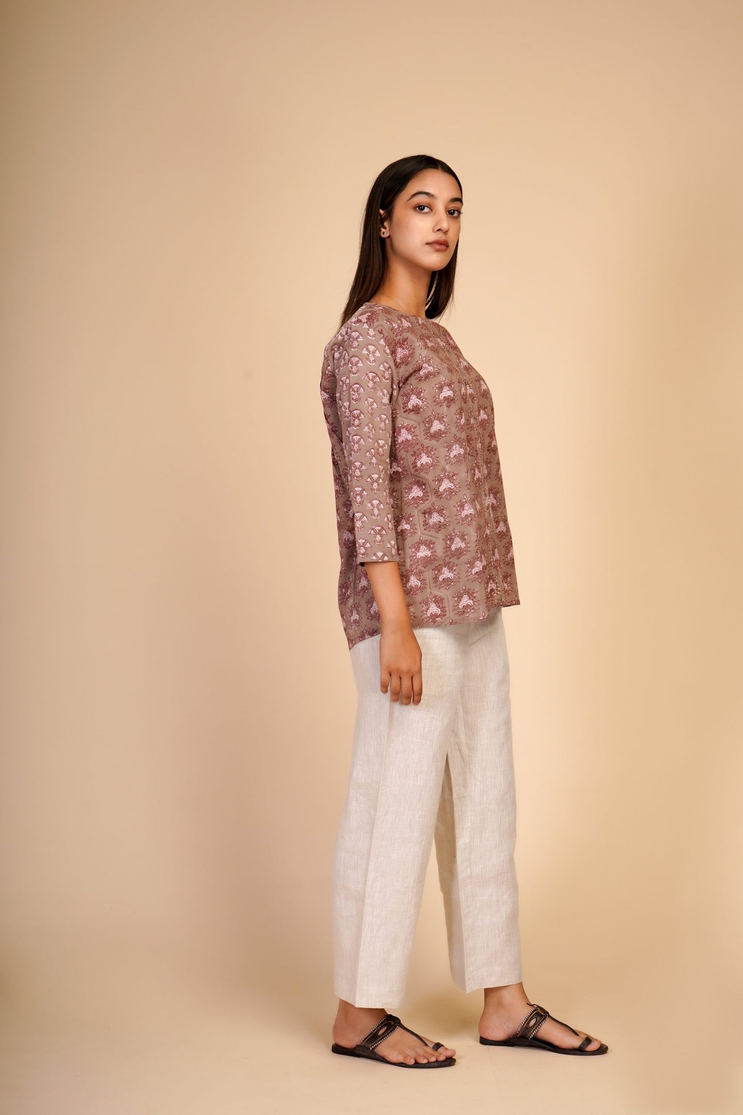 Beej Handblock print cotton top