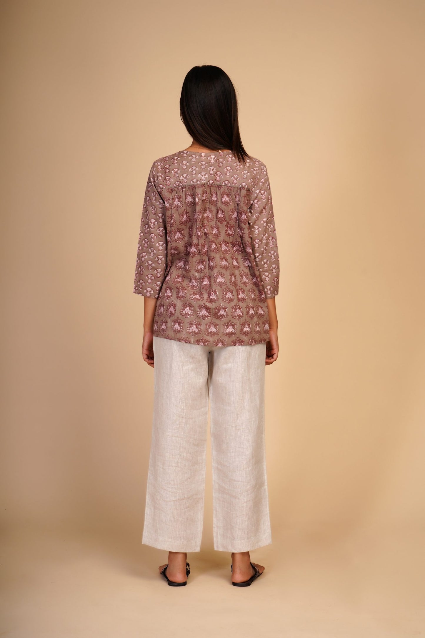 Beej Handblock print cotton top