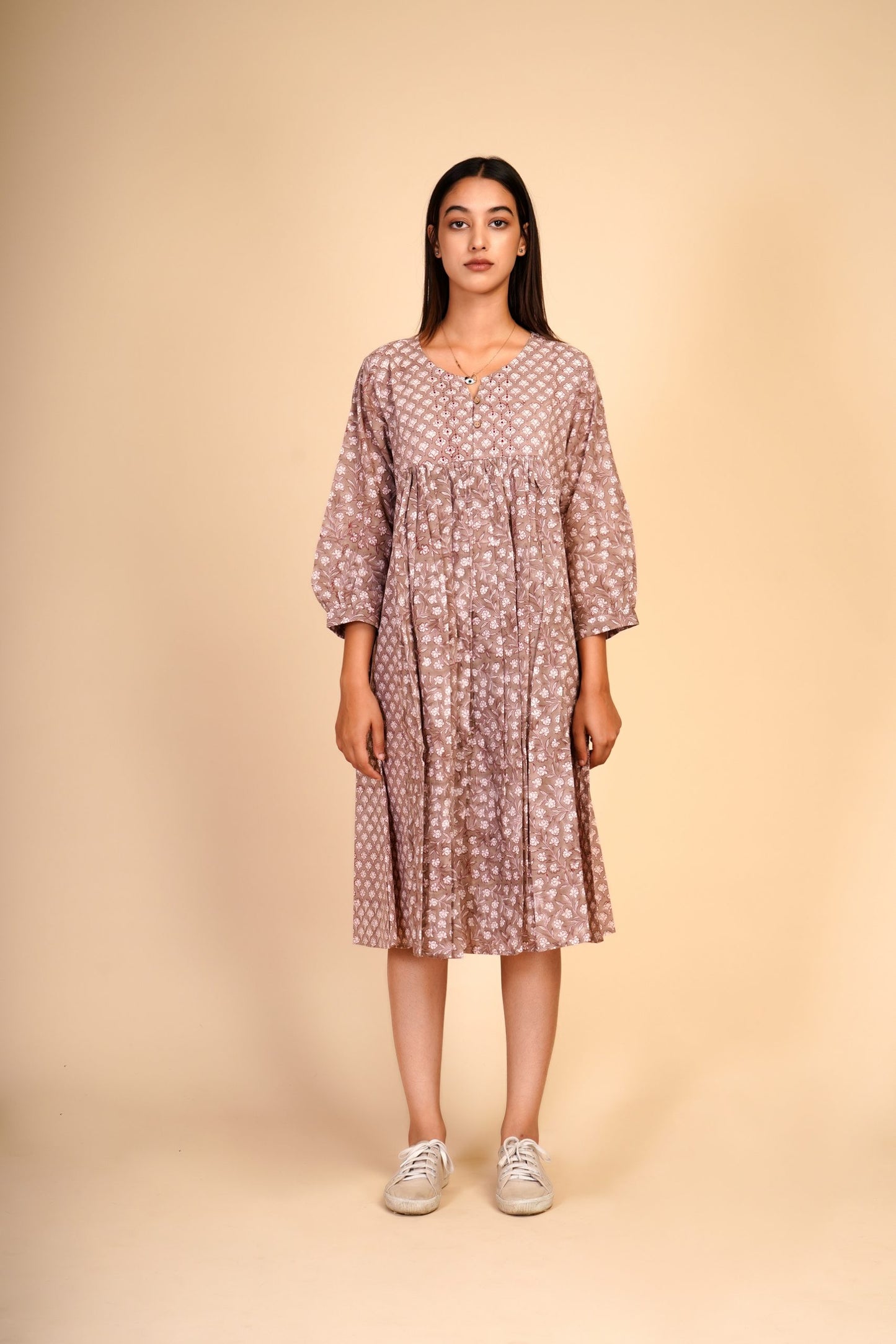 Beej Handblock print cotton dress