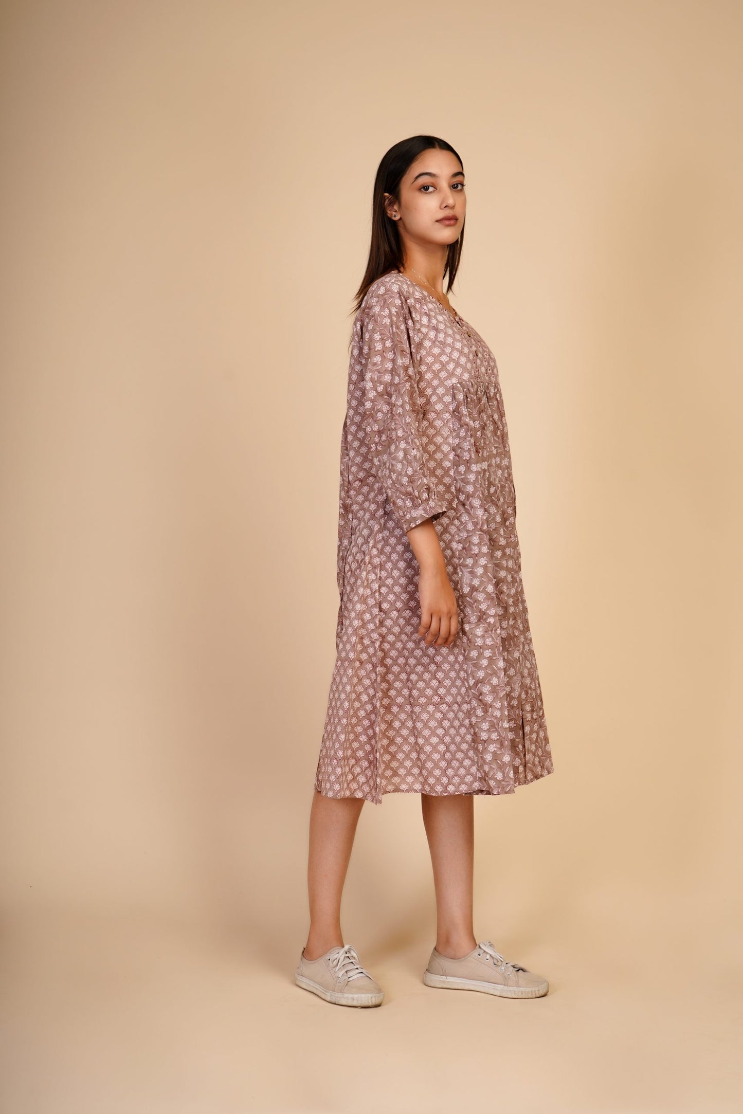 Beej Handblock print cotton dress
