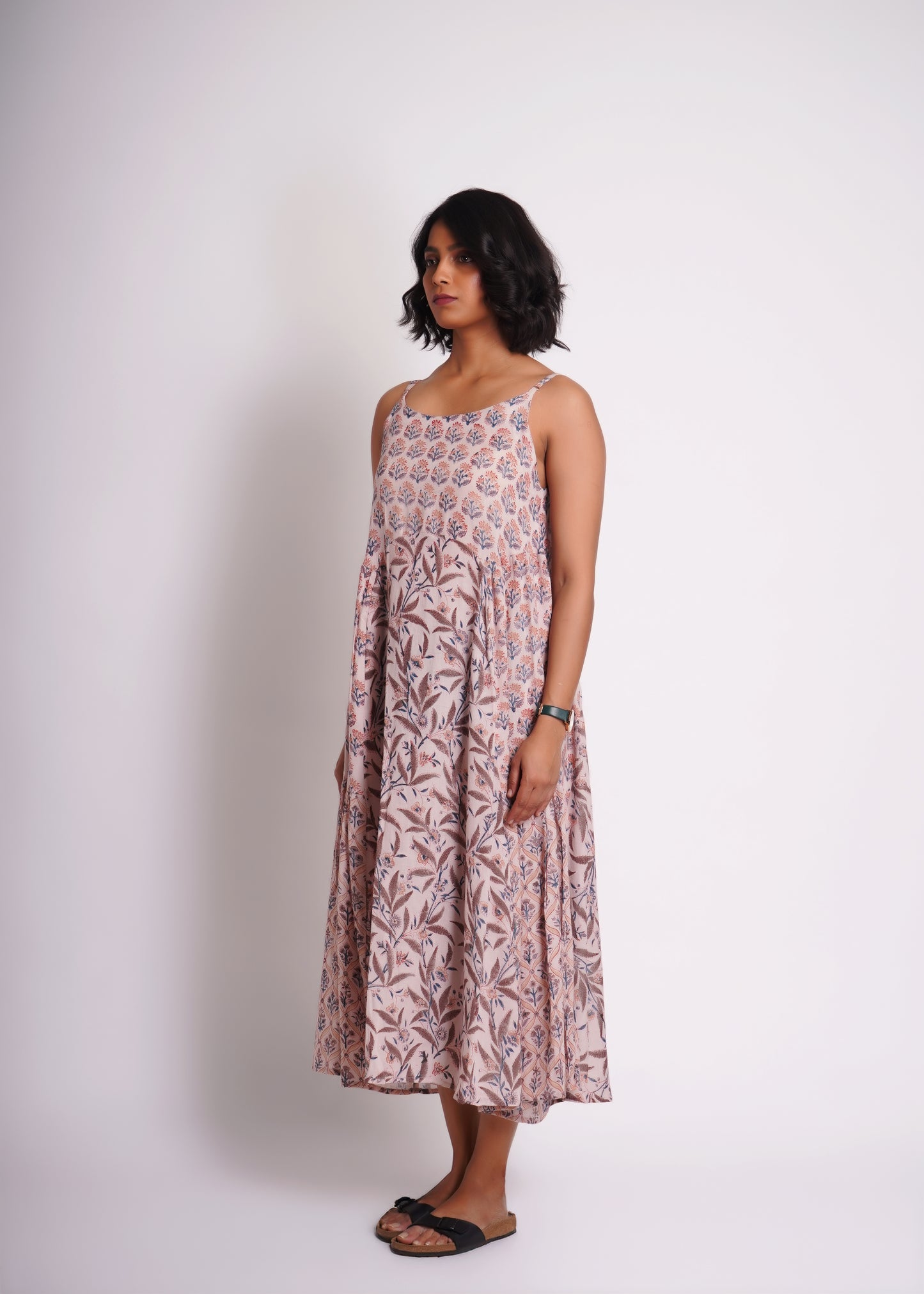 Beej Handblock print tier dress