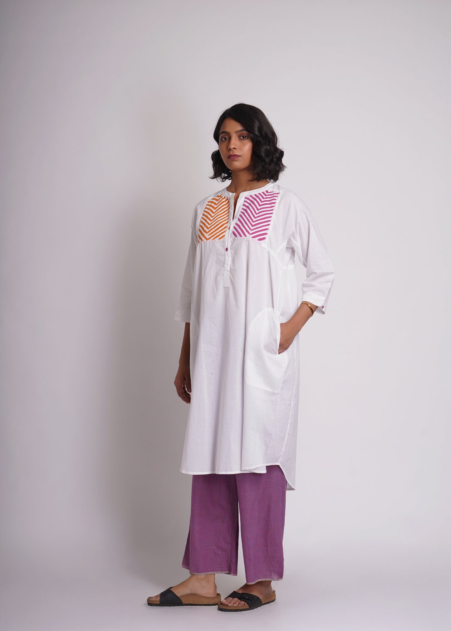 Lata: hand appliqué shirt dress