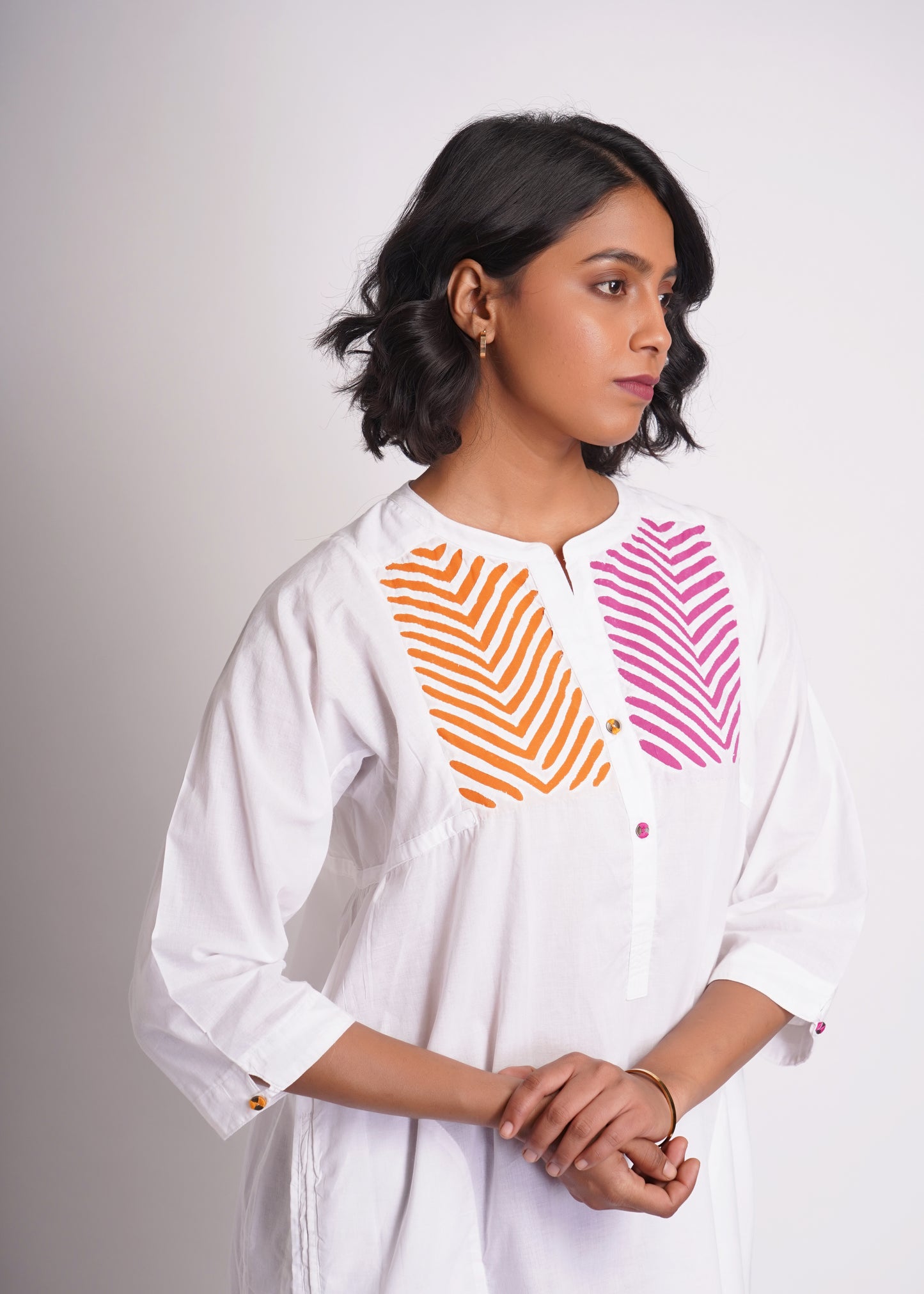 Lata: hand appliqué shirt dress