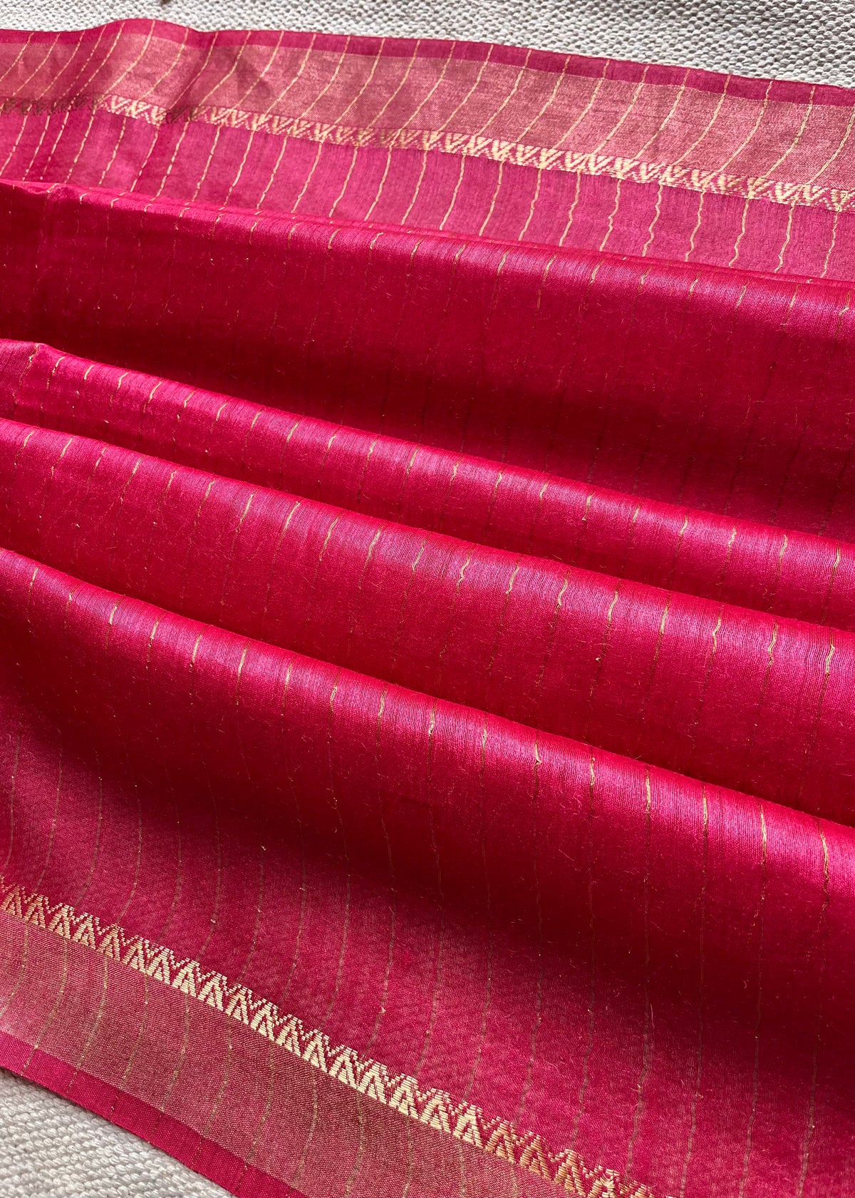 Tassar silk saree pink