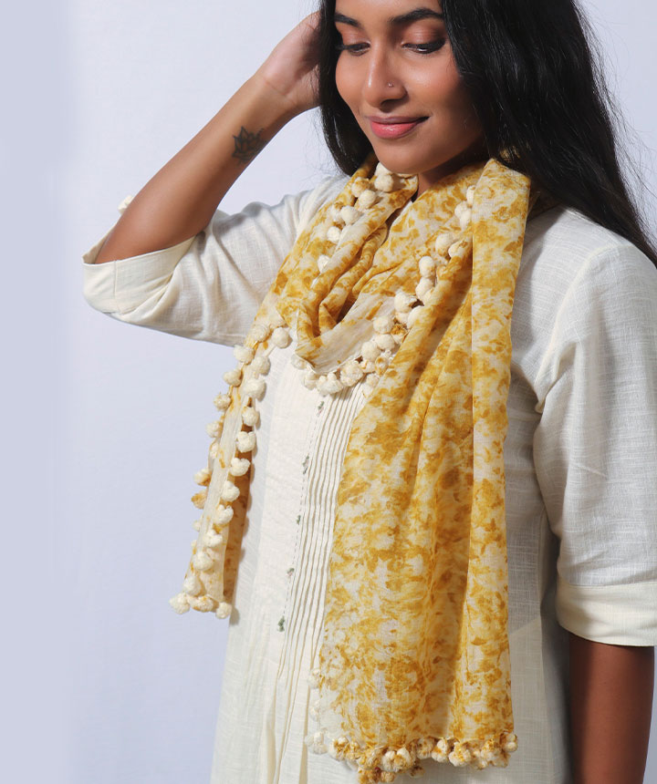 Tarana Natural dye cotton silk Stole