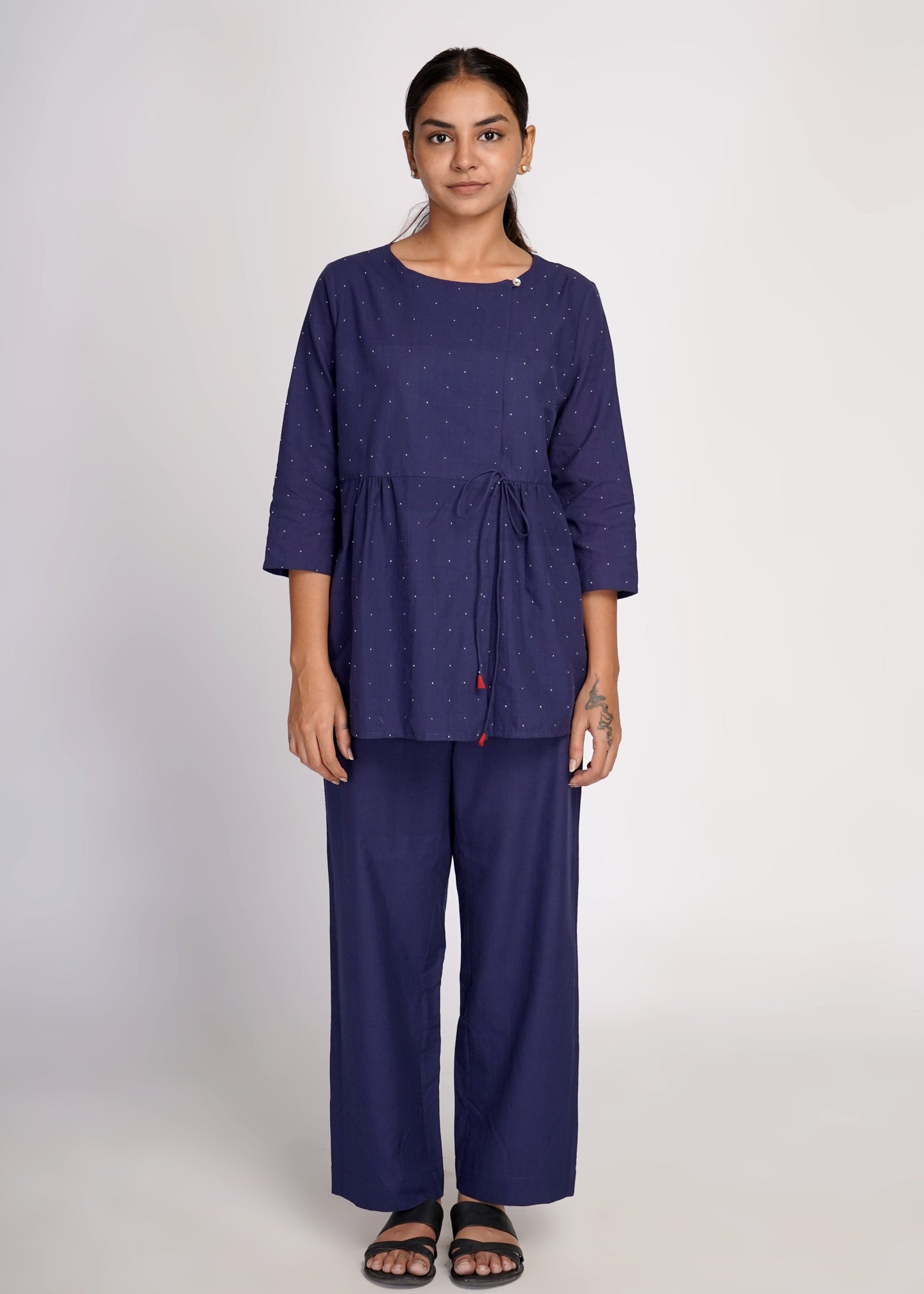 Woven dots 'Tangaliya' Kediya Top