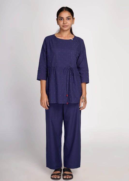 Woven dots 'Tangaliya' Kediya Top