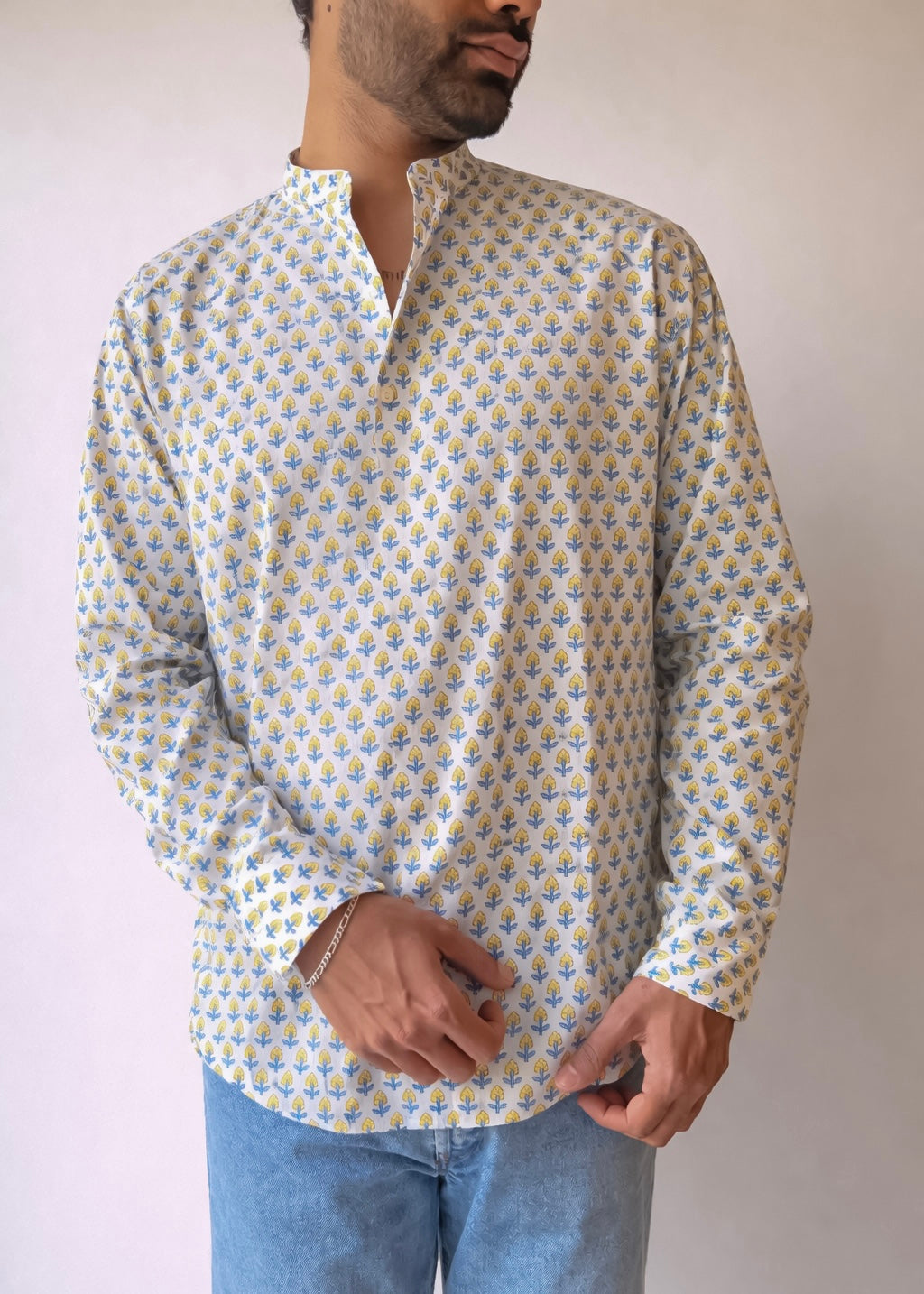 Ahaan yellow booti men’s shirt