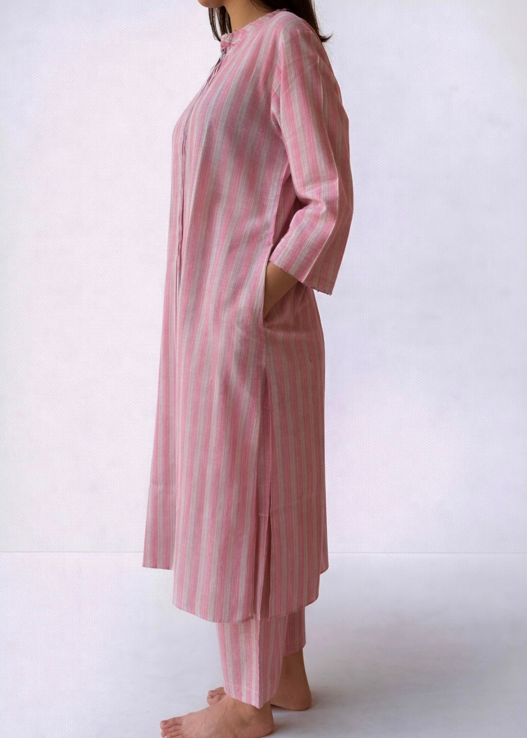 Gayatri pink stripe co-ord set