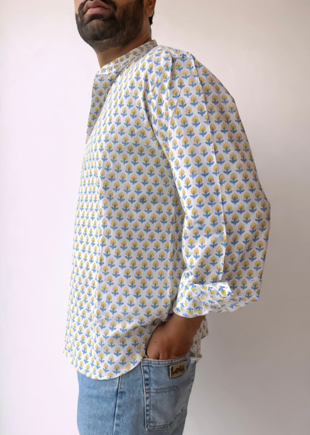 Ahaan yellow booti men’s shirt