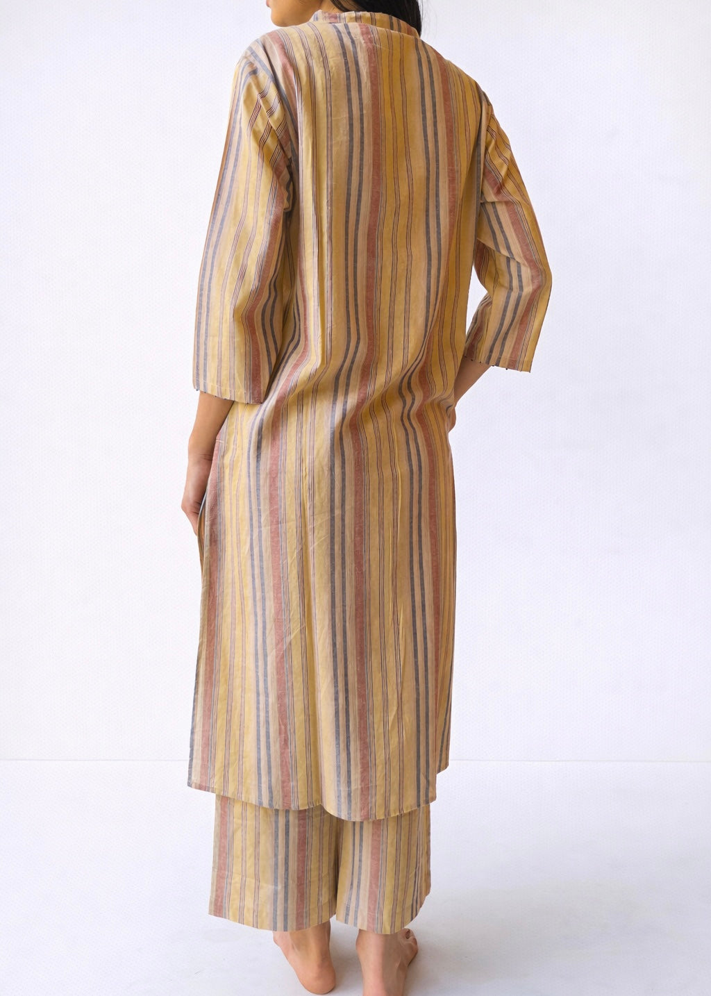 Gayatri beige stripe co-ord set