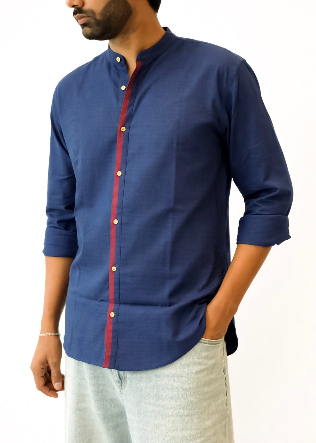 Naushad indigo blue shirt for men
