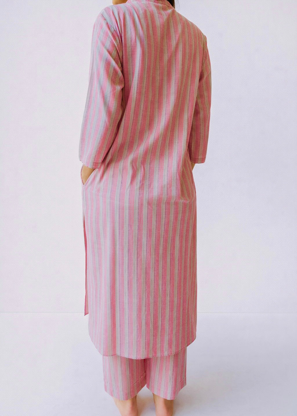 Gayatri pink stripe co-ord set