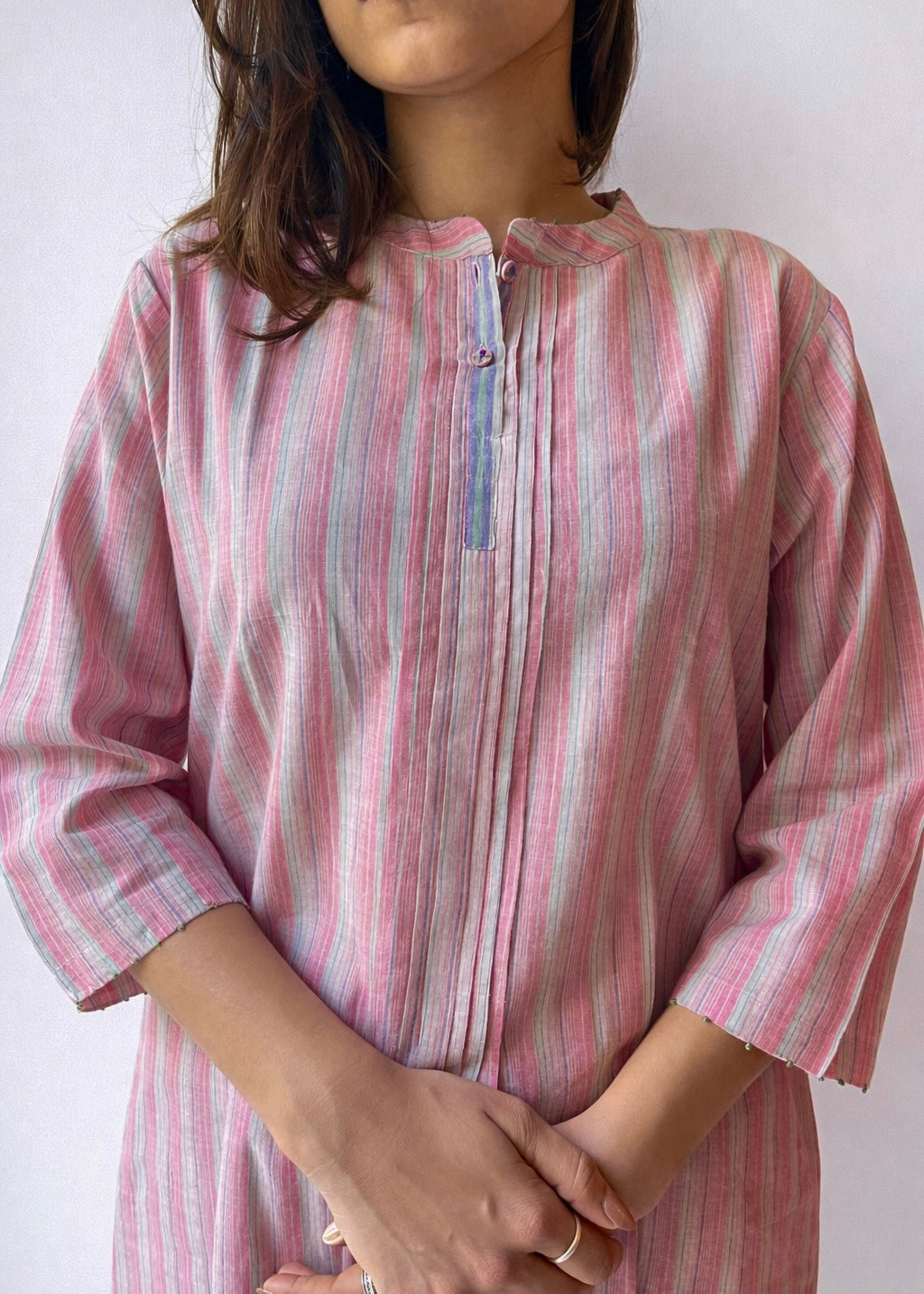 Gayatri pink stripe co-ord set