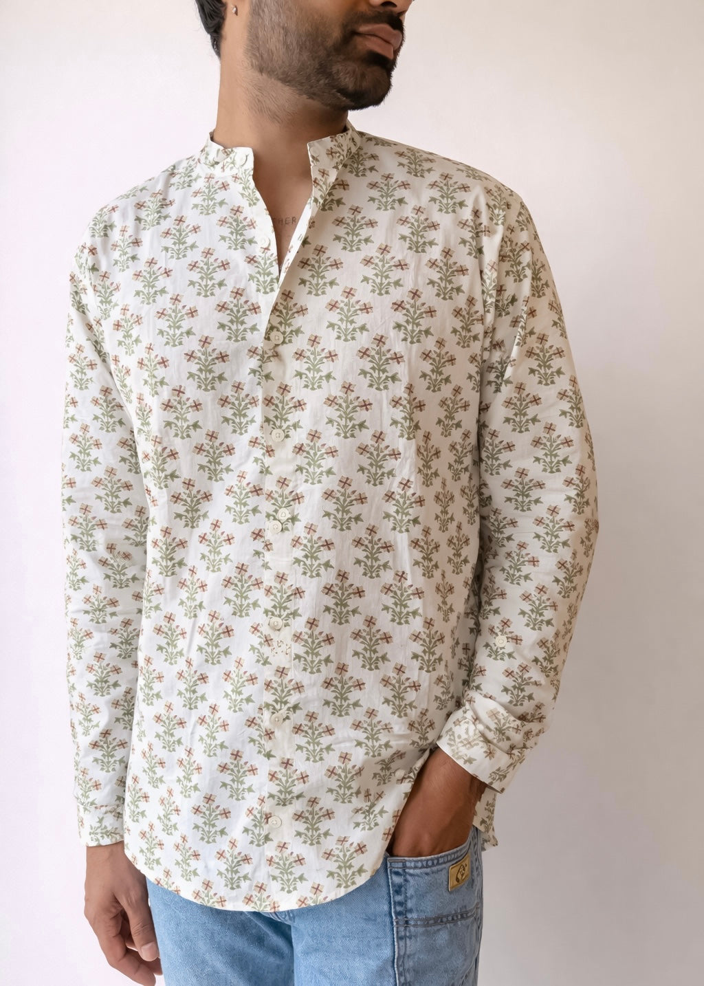 Ahaan green boota men’s shirt