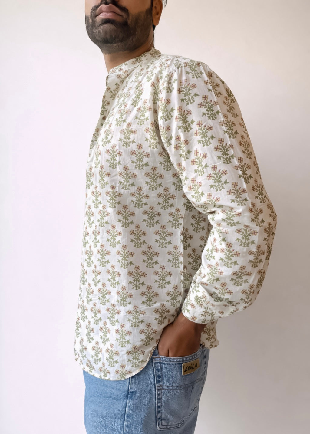 Ahaan green boota men’s shirt