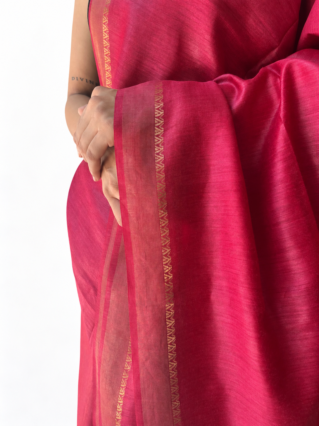 Tassar silk saree pink