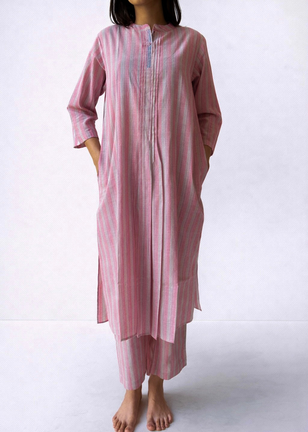 Gayatri pink stripe co-ord set