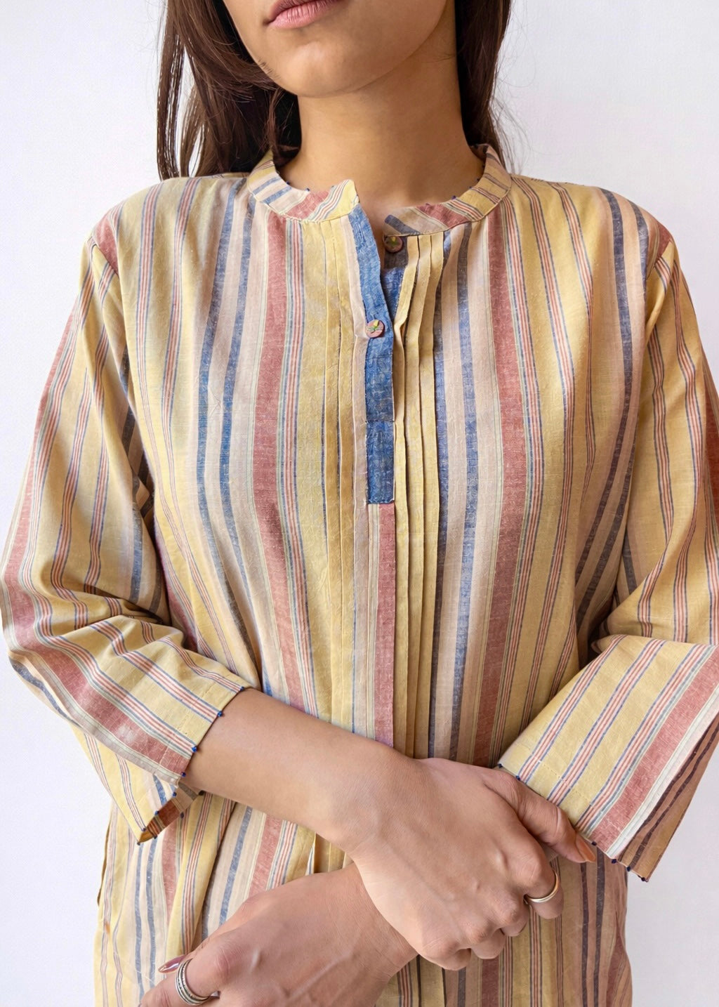 Gayatri beige stripe co-ord set