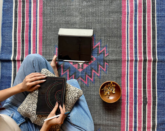 Printed Cotton pink Dhurrie