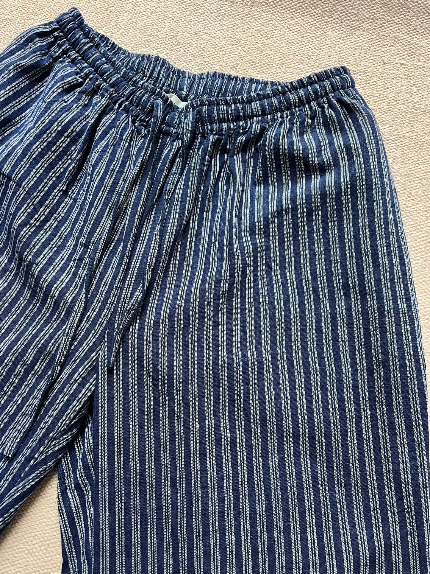 indigo stripe pants