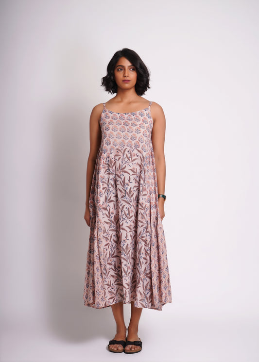 Beej Handblock print tier dress