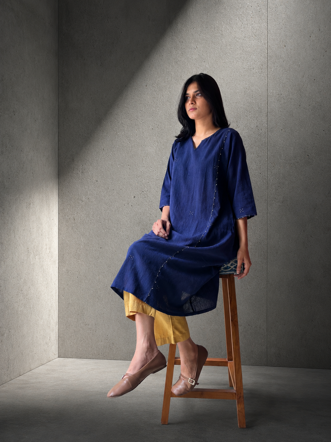 Maya indigo tangaliya dress