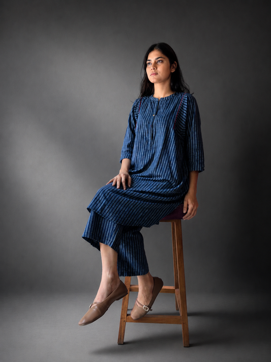 Lata indigo stripe dress