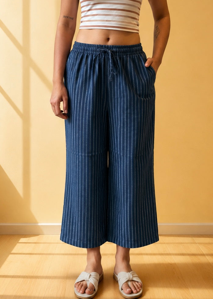 indigo stripe pants