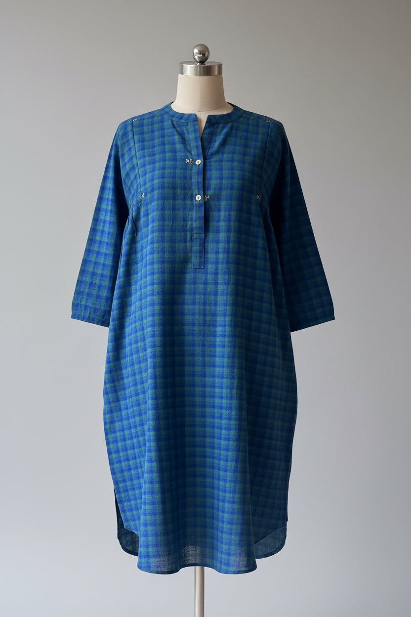 Lata checks shirt dress