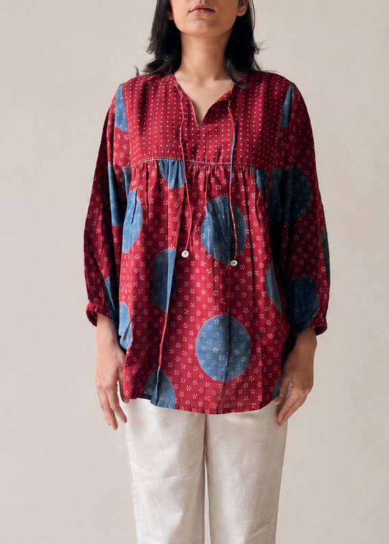 Heer ajrakh top