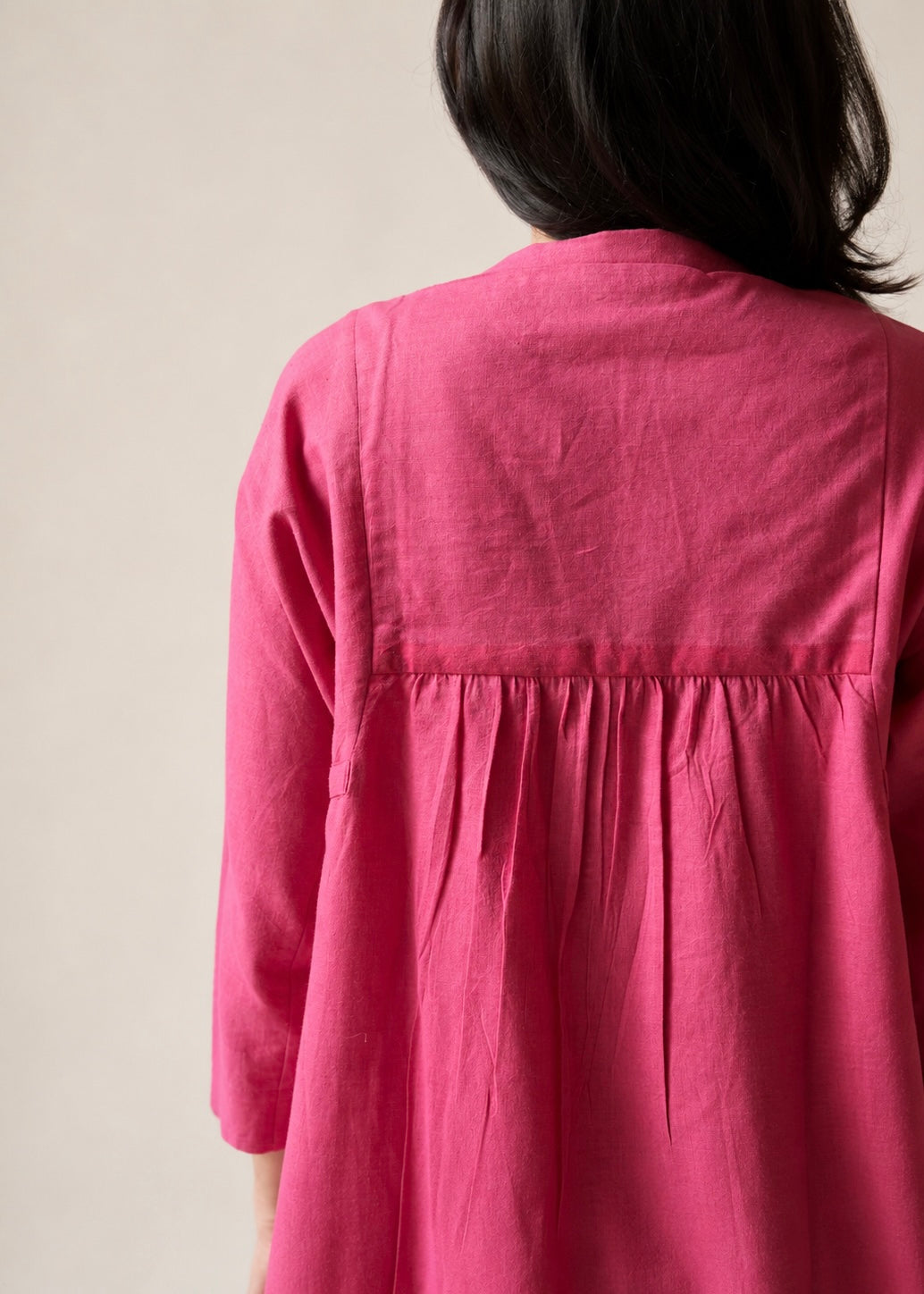 Lata Pink appliqué shirt dress