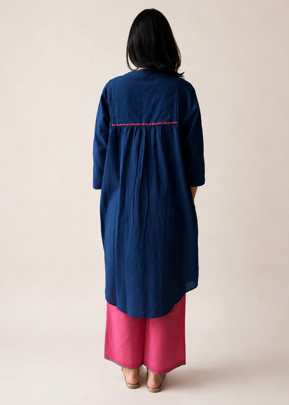Lata blue appliqué shirt dress