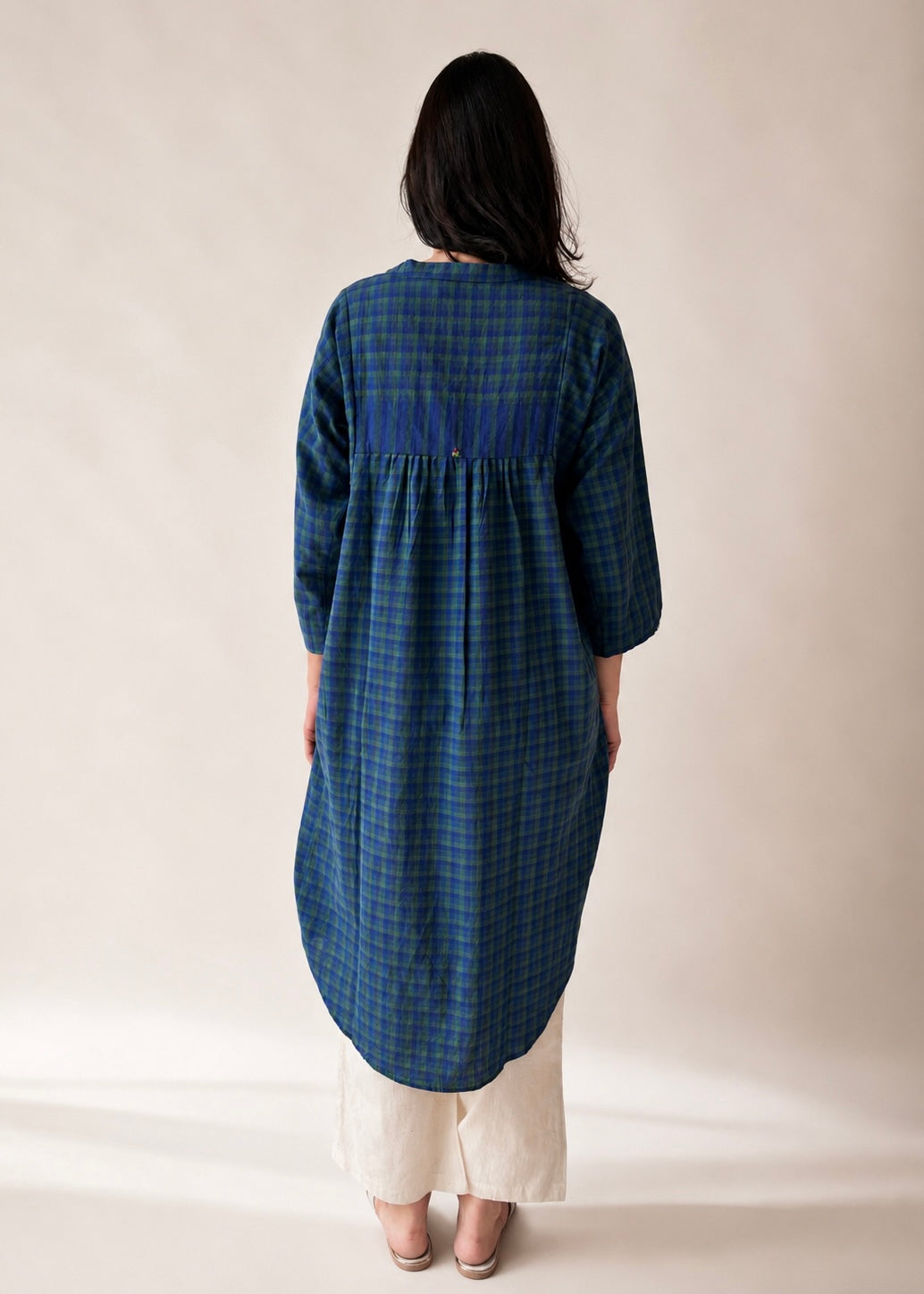 Lata checks shirt dress