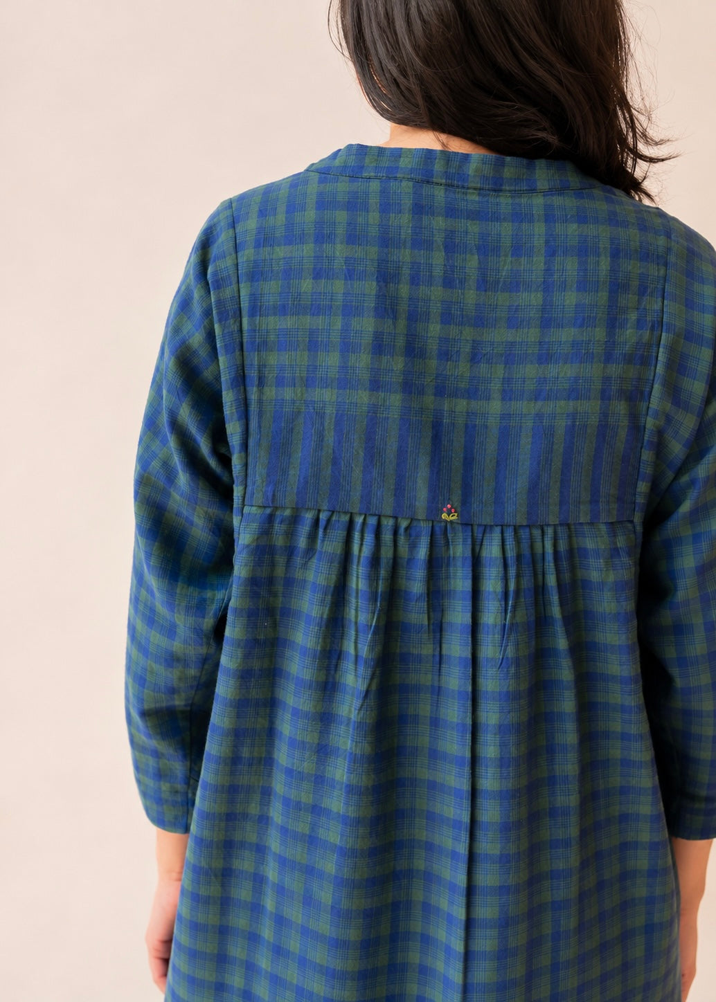 Lata checks shirt dress