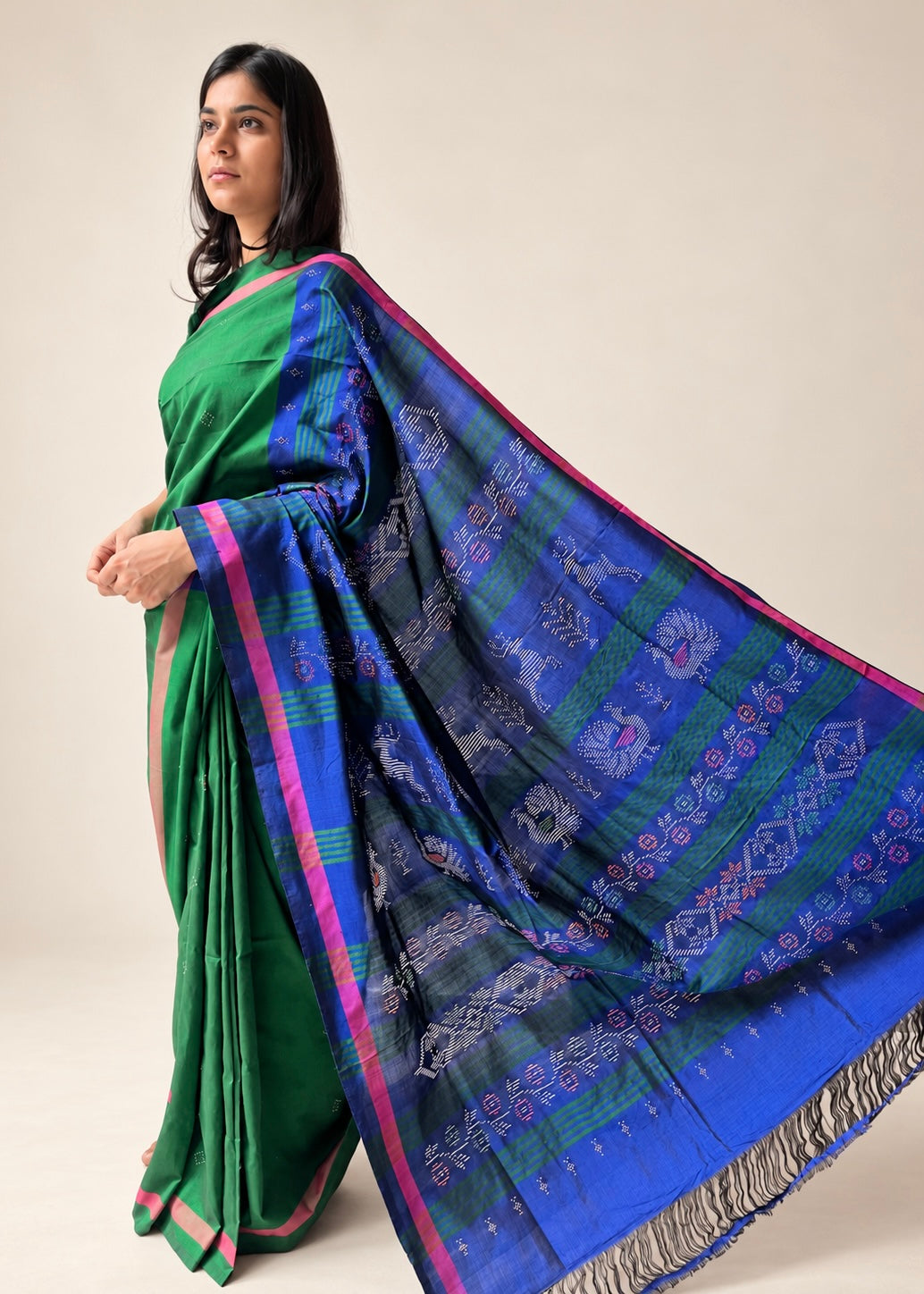 Tangaliya Saree peaocok blue