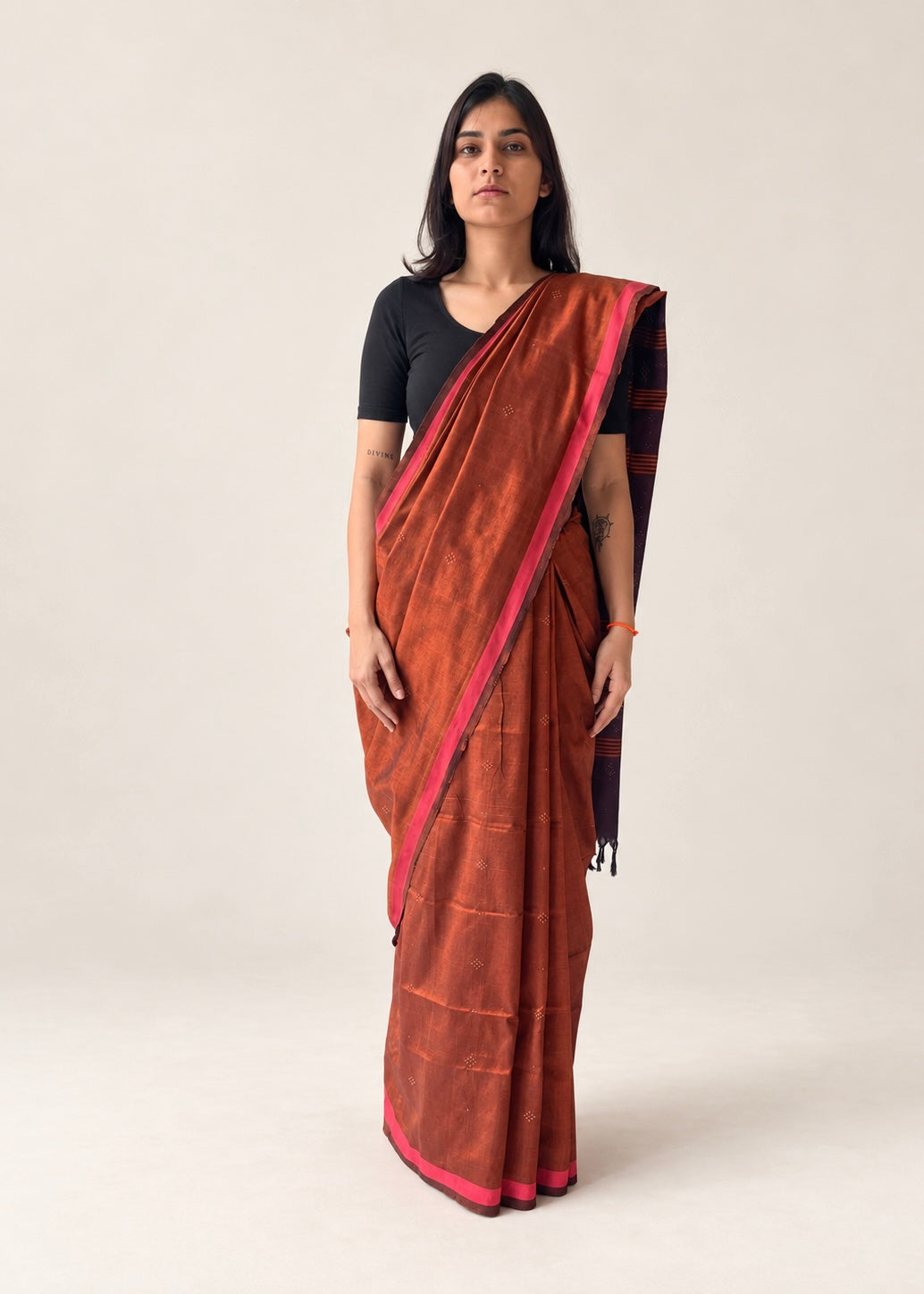 Tangaliya Saree rust & purple