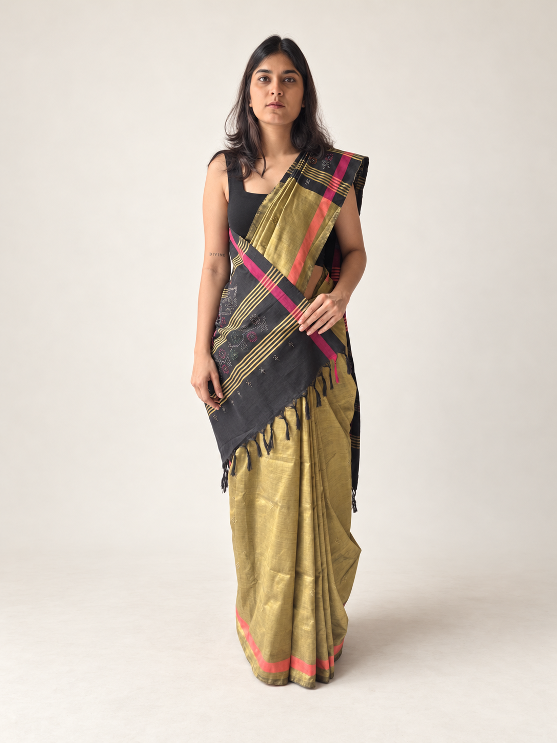 Tangaliya Saree gold & black