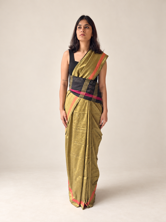 Tangaliya Saree gold & black