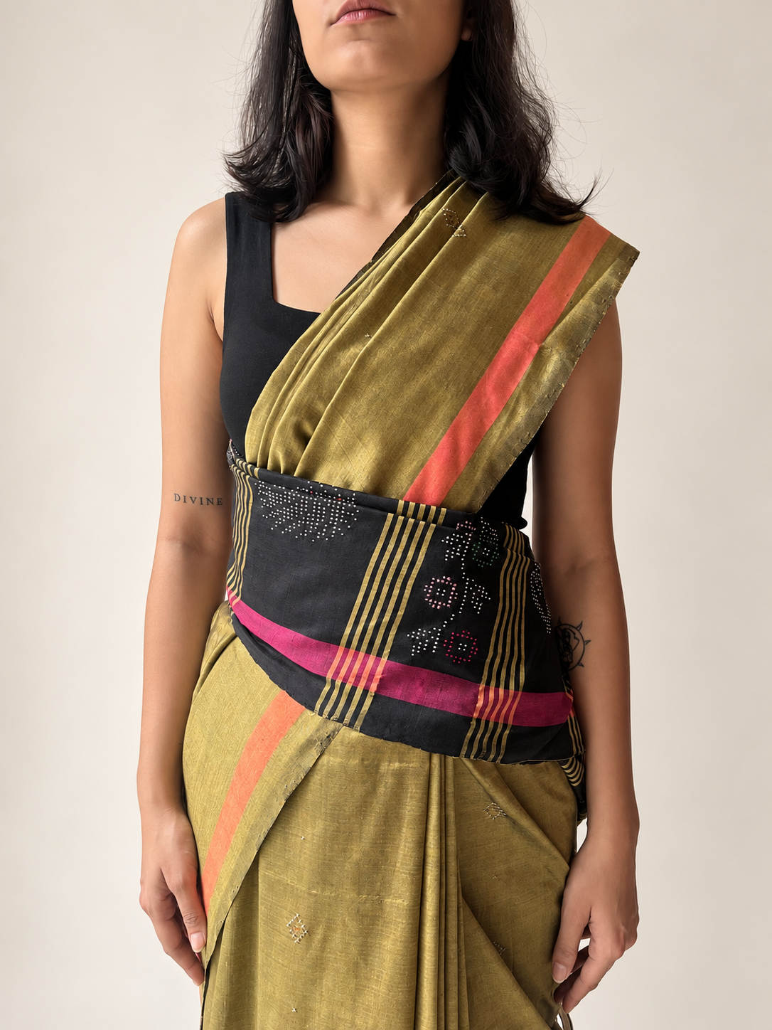 Tangaliya Saree gold & black