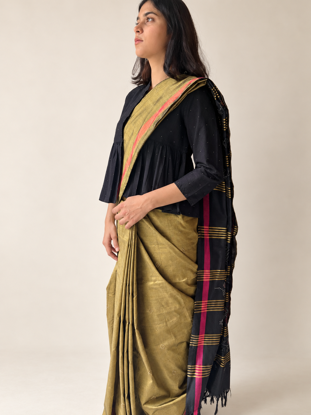 Tangaliya Saree gold & black