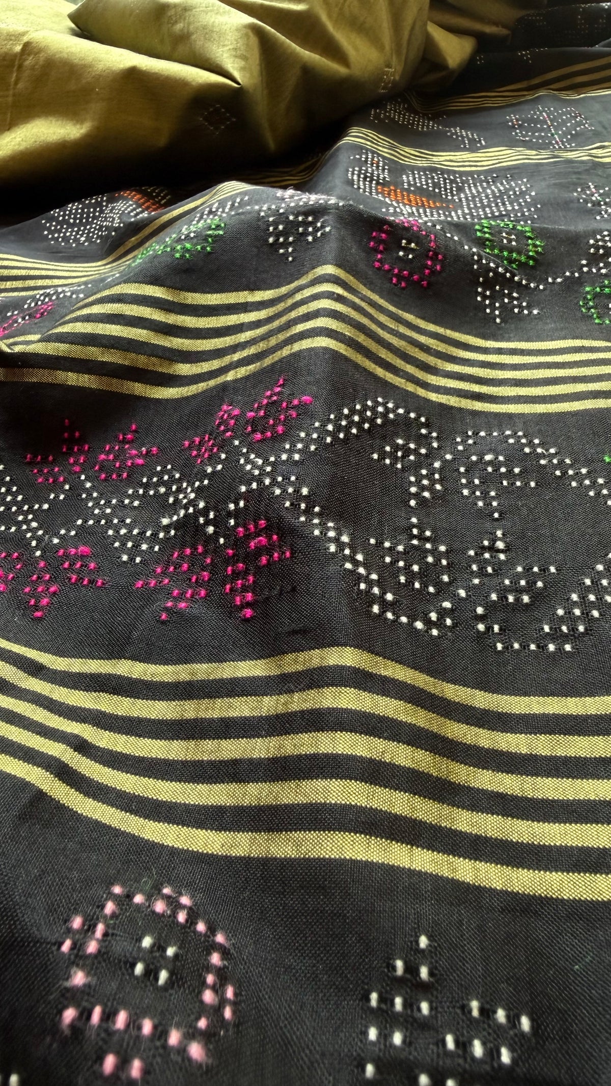 Tangaliya Saree gold & black