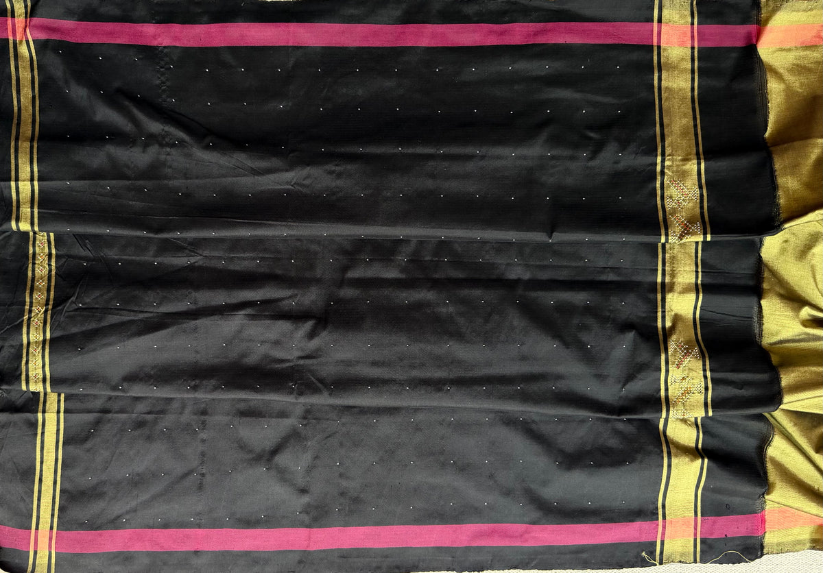 Tangaliya Saree gold & black