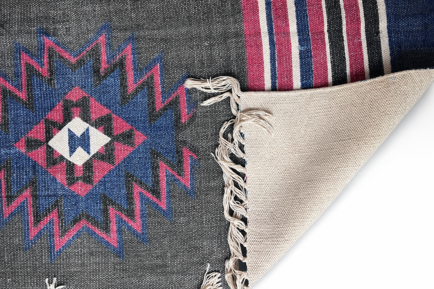 Printed Cotton pink Dhurrie