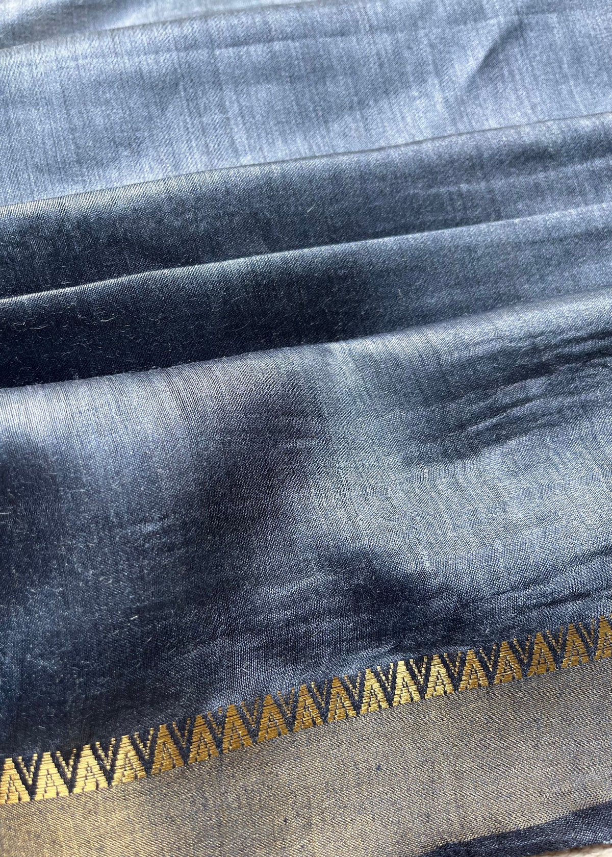 Tassar silk saree silver