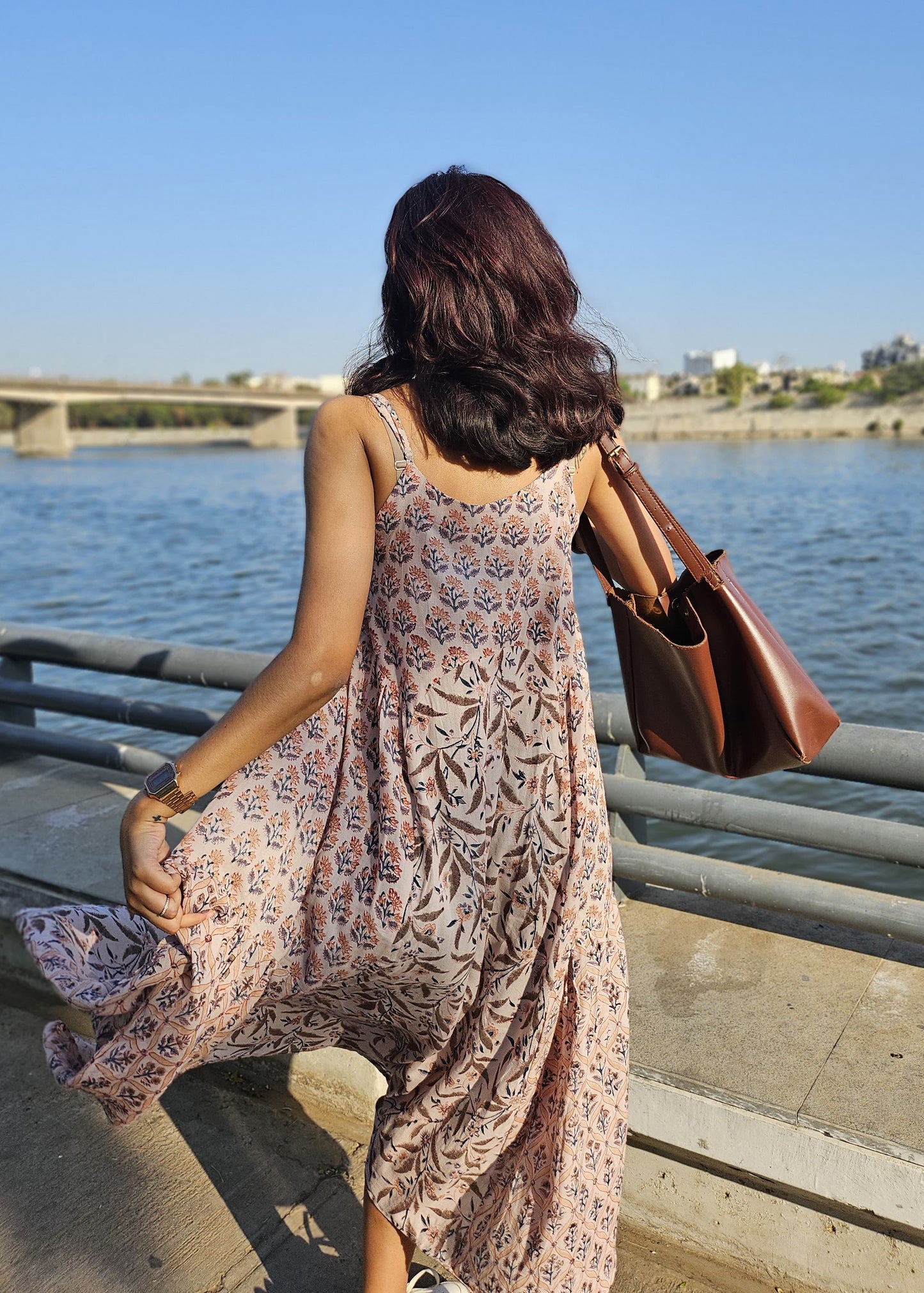 Beej Handblock print tier dress