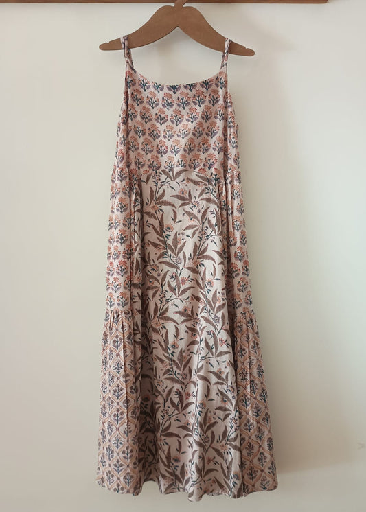 Beej Handblock print tier dress